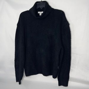 TOPSHOP Roll Crop Sweater In Black NWT